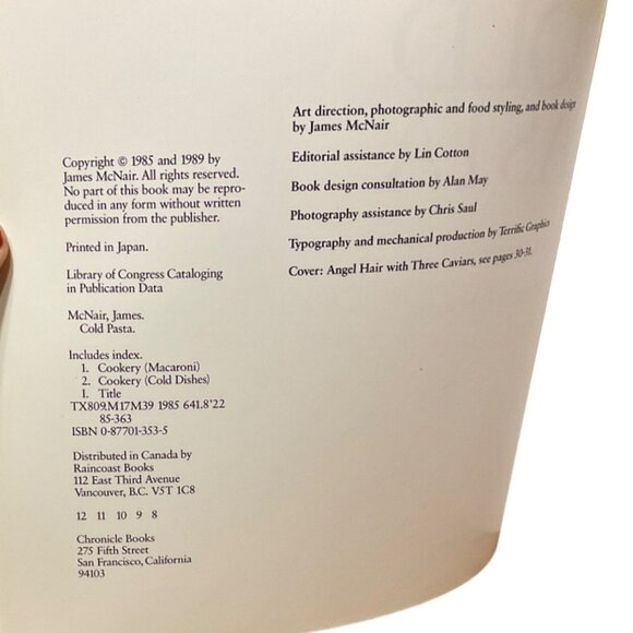 Cookbook Cold Pasta James McNair Paperback - Picture 3 of 3